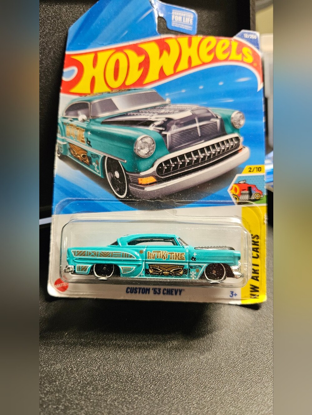 HW Teal Tiki Time Custom 1953 Chevy Art Cars Package slightly damaged i